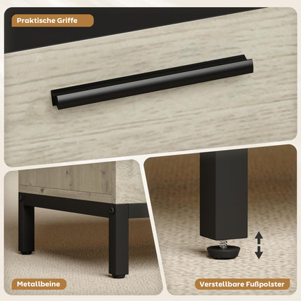 Industrial Secretary Desk with Shelves, 100 cm Wood