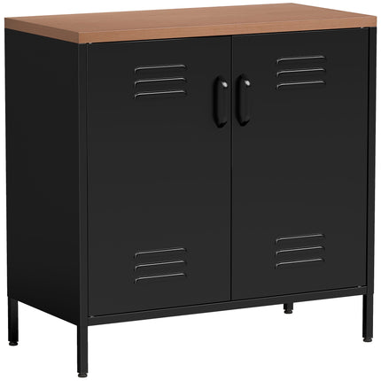 Industrial Steel Sideboard, 80x40x80 cm, Black