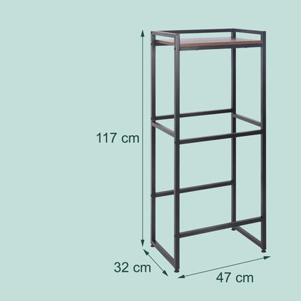 Industrial-Style Drink Crate Rack, 2-Tier, Black/Brown