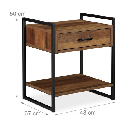 Industrial bedside table