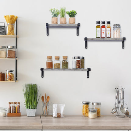 Industrial wall shelf set of 3