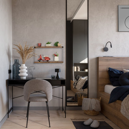 Industrial wall shelf with 2 shelves