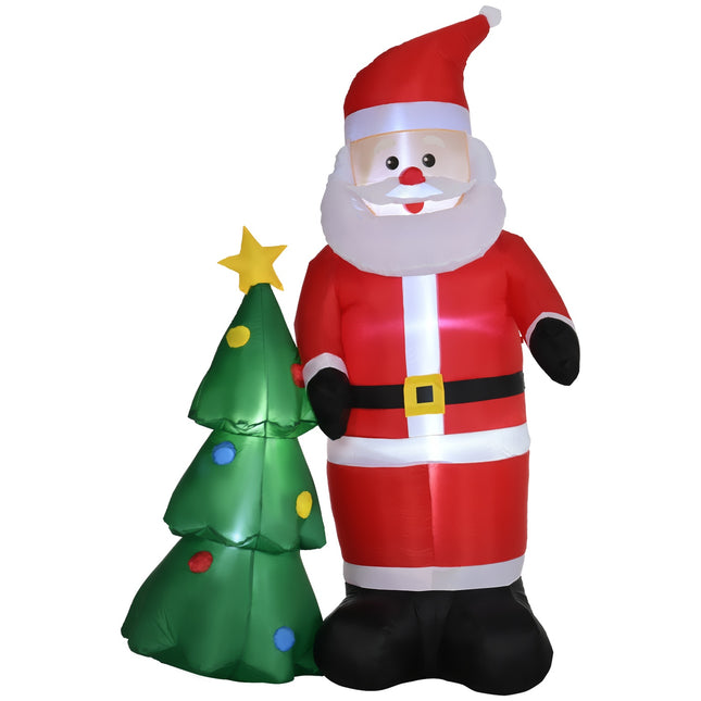 Inflatable Santa Claus with tree & LED lights, 210 cm waterproof