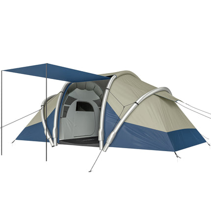 Inflatable 4-Person Tent, Quick Setup, 2 Bedrooms