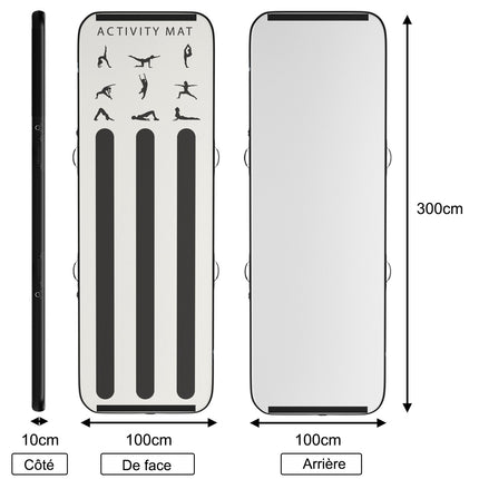 Inflatable Air Track Gymnastics Mat 300x100x10 cm, Pump