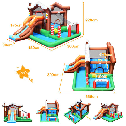 Inflatable Bounce House With Slide, Climber, No Blower