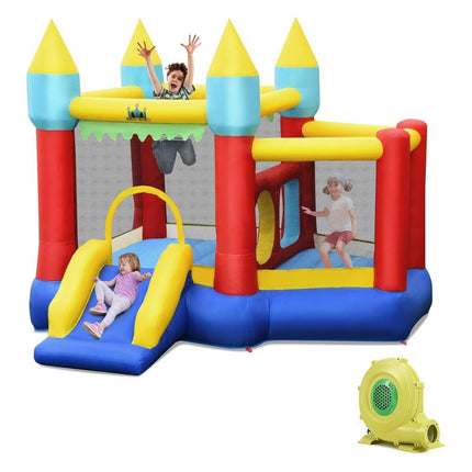 Inflatable Bounce House with Slide, Blower, Balls & Bag