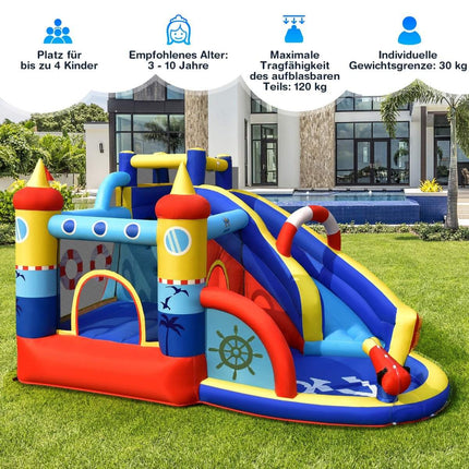 Inflatable Bounce House with Slide and Pool for Kids