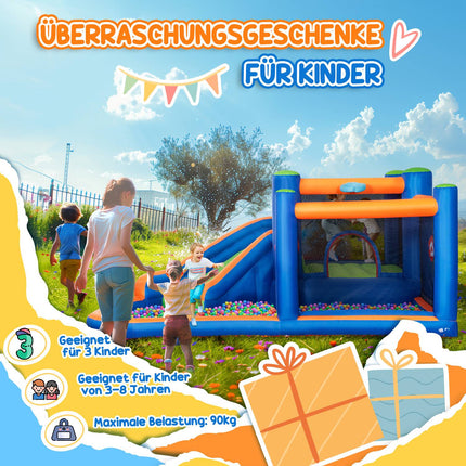 Inflatable water park bouncy castle with slide and arch