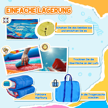 Inflatable water park bouncy castle with slide and arch