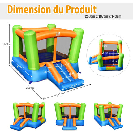 Inflatable Bouncy Castle with Slide, 250 x 197 x 143 cm