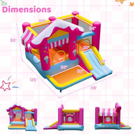 Inflatable Bouncy Castle with Slide & Ball Pit, 320x300x230 cm