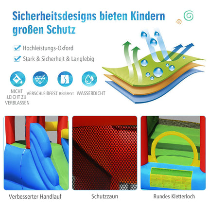 Inflatable Bouncy Castle with Slide, Pool, 450W Blower