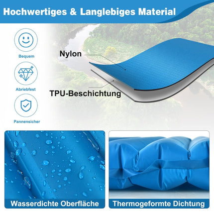 Inflatable Camping Sleeping Pad – Waterproof, 197x63x7 cm