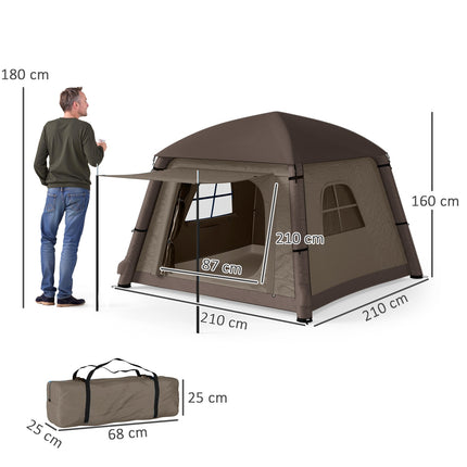 Inflatable 1-2 person camping tent - windproof, 4 seasons