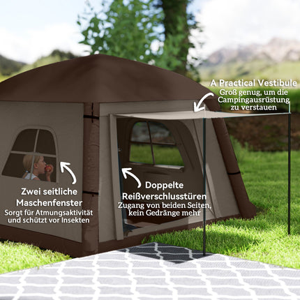 Inflatable 1-2 person camping tent - windproof, 4 seasons