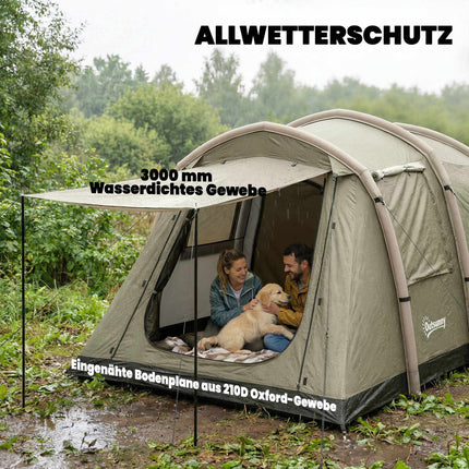 Inflatable Camping Tent, 2-4 Person, Quick Setup