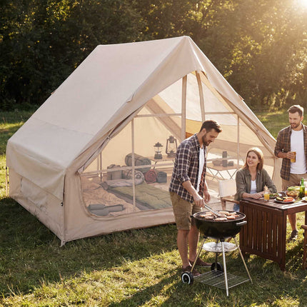 Inflatable Camping Tent, 4-Person, Pump, Waterproof, Skylight