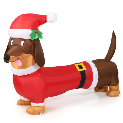 Inflatable Christmas Dog 160cm, Self-Inflating With Lights