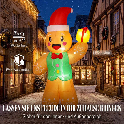 Inflatable Christmas Gingerbread Man with LEDs, 250 cm