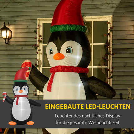 Inflatable Christmas Penguin, 2.5m, 3 LED Lights
