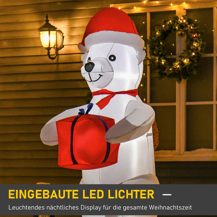 Inflatable 1.8M polar bear decoration with lights