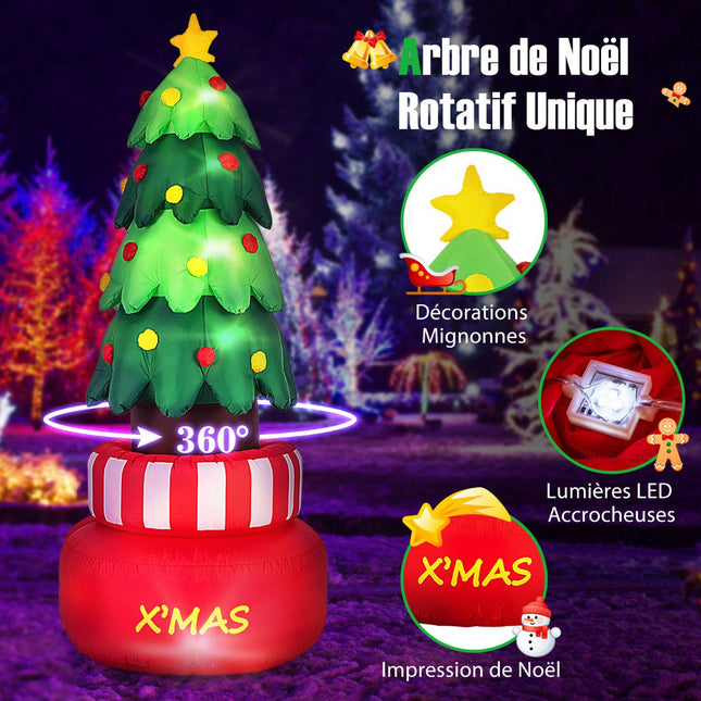 Inflatable Christmas Tree 245cm, Rotating, LED Star