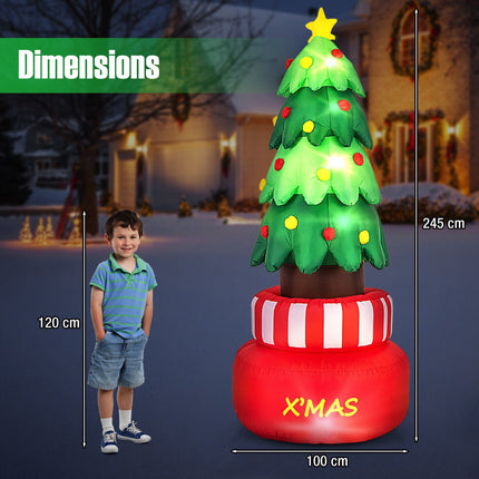 Inflatable Christmas Tree 245cm, Rotating, LED Star