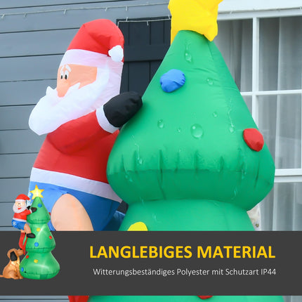 Inflatable 180cm Christmas tree with Santa & dog, LED lights