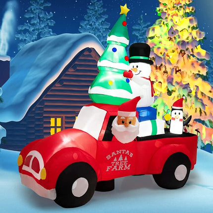Inflatable Christmas Truck with Santa, 220cm, LED Lights
