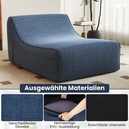 Inflatable Ergonomic Lounge Chair with Removable Cover, Blue