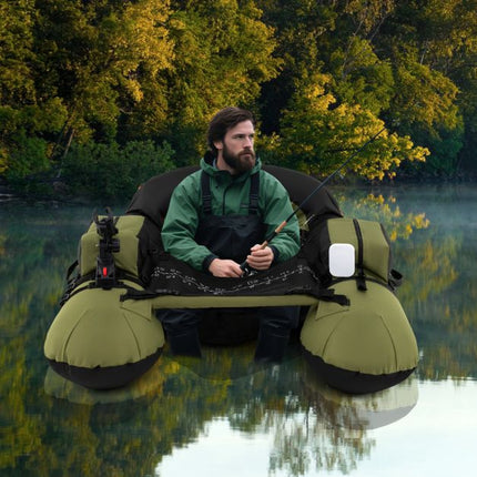 Inflatable Fishing Boat With Rod Holder, Paddle, Fins