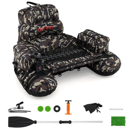 Inflatable Fishing Boat with Paddle & Rod Holder, 150kg Capacity