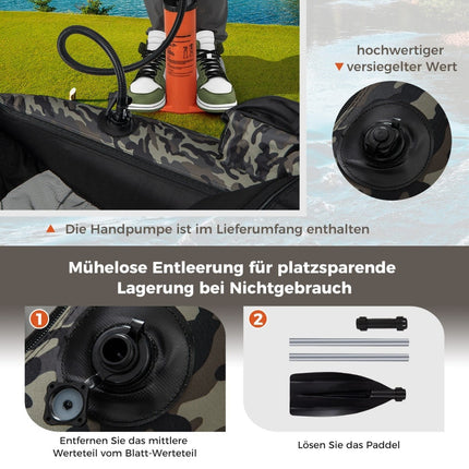 Inflatable Fishing Float Tube with Adjustable Backrest, 135x109x54 cm