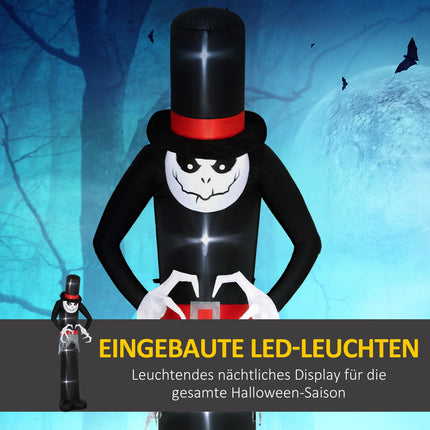Inflatable Halloween Ghost with Hat, 5 LED Lights, 306cm