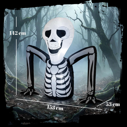 Inflatable Halloween Skeleton with LED Lights, 210T Polyester