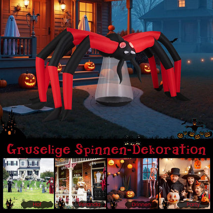 Inflatable Halloween Spider with LED Eyes, 313 cm