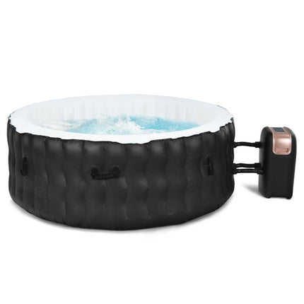 Inflatable Hot Tub, 4-Person, 108 Bubble Jets, Black