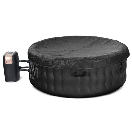 Inflatable Hot Tub, 4-Person, 108 Bubble Jets, Black