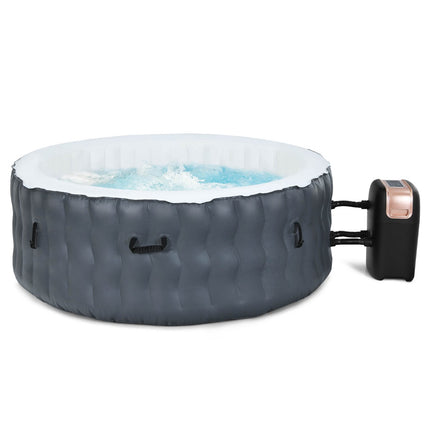 Inflatable Hot Tub, 4-Person, 108 Bubble Jets, Grey