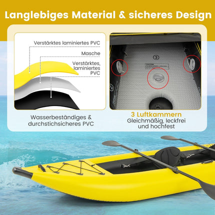 Inflatable Kayak Set with Aluminum Oars & EVA Seats