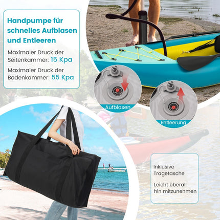Inflatable Kayak Set with Aluminum Paddles & EVA Seats
