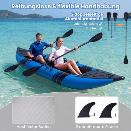 Inflatable Kayak Set with Aluminum Paddles & EVA Seats