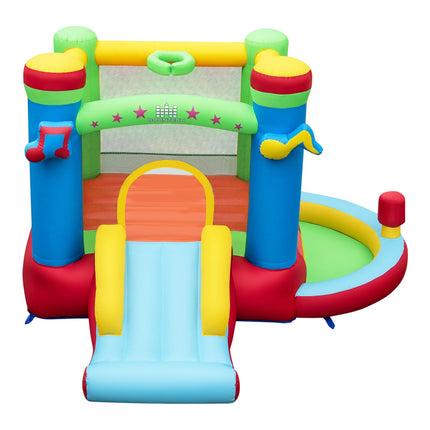 Inflatable Kids Bounce House with Slide & Basketball Hoop