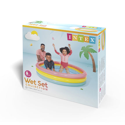 Inflatable Kids Pool, 114x25 cm, Rainbow, 3 Rings