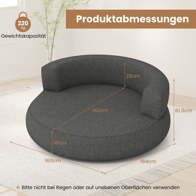 Nadmuchiwana sofa-leżanka ze zdejmowanym pokrowcem, szara