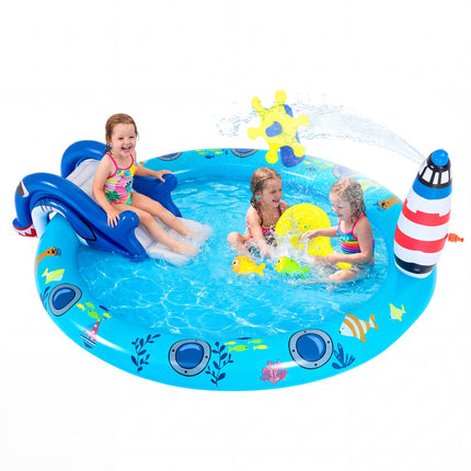 Inflatable Marine Play Center, Shark Slide, Sprayer