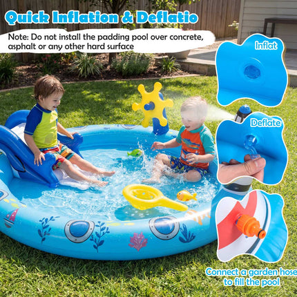 Inflatable Marine Play Center, Shark Slide, Sprayer