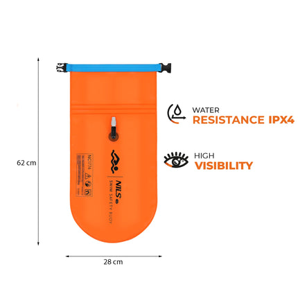 Inflatable Orange Safety Buoy with 18L Pocket