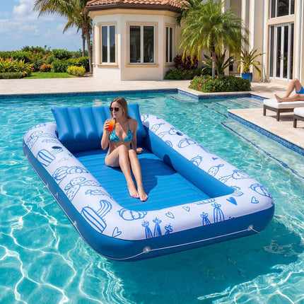 Inflatable Pool Float With UPF 50+ Canopy, 2-Person